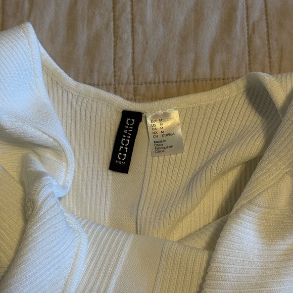 H&M Cream Long Sleeve Ribbed Dress - Picture 3 of 3